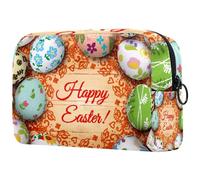 Borsa per cosmetici per donna,borsa per trucco piccola per borsa,buona pasqua uovo colorato floreale,Borsa per cosmetici da viaggio,Custodia per il trucco