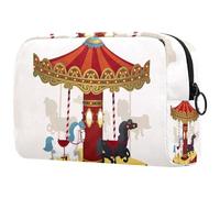 Borsa per cosmetici per donna,borsa per trucco piccola per borsa,cavalli del parco divertimenti dei cartoni animati,Borsa per cosmetici da viaggio,Custodia per il trucco