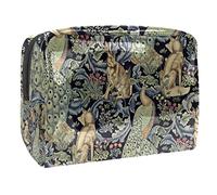 Borsa per cosmetici per donna,borsa per trucco piccola per borsa,conigli di fiori d'epoca pavoni,Borsa per cosmetici da viaggio,Custodia per il trucco