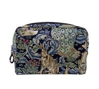 Borsa per cosmetici per donna,borsa per trucco piccola per borsa,conigli di fiori d'epoca pavoni,Borsa per cosmetici da viaggio,Custodia per il trucco