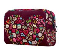 Borsa per cosmetici per donna,borsa per trucco piccola per borsa,cuore d'amore colorato,Borsa per cosmetici da viaggio,Custodia per il trucco