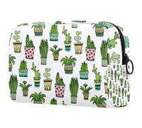 Borsa per cosmetici per donna,borsa per trucco piccola per borsa,doodle colorato fiori cactus,Borsa per cosmetici da viaggio,Custodia per il trucco