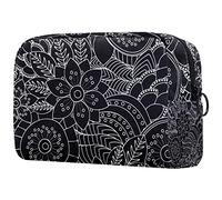 Borsa per cosmetici per donna,borsa per trucco piccola per borsa,estratto della margherita nera,Borsa per cosmetici da viaggio,Custodia per il trucco