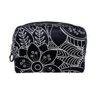 Borsa per cosmetici per donna,borsa per trucco piccola per borsa,estratto della margherita nera,Borsa per cosmetici da viaggio,Custodia per il trucco
