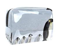 Borsa per cosmetici per donna,borsa per trucco piccola per borsa,Famiglia dei pinguini antartici,Borsa per cosmetici da viaggio,Custodia per il trucco