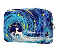 Borsa per cosmetici per donna,borsa per trucco piccola per borsa,fantasia cervo e luce,Borsa per cosmetici da viaggio,Custodia per il trucco