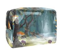Borsa per cosmetici per donna,borsa per trucco piccola per borsa,fantasia di funghi della foresta,Borsa per cosmetici da viaggio,Custodia per il trucco