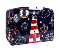 Borsa per cosmetici per donna,borsa per trucco piccola per borsa,faro dei cartoni animati dell'oceanomare,Borsa per cosmetici da viaggio,Custodia per il trucco