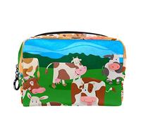 Borsa per cosmetici per donna,borsa per trucco piccola per borsa,Fattoria di mucche dei cartoni animati,Borsa per cosmetici da viaggio,Custodia per il trucco