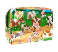 Borsa per cosmetici per donna,borsa per trucco piccola per borsa,Fattoria di mucche dei cartoni animati,Borsa per cosmetici da viaggio,Custodia per il trucco