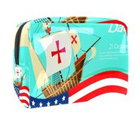 Borsa per cosmetici per donna,borsa per trucco piccola per borsa,felice columbus day afferma la bandiera dell'america,Borsa per cosmetici da viaggio,Custodia per il trucco