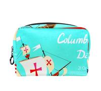 Borsa per cosmetici per donna,borsa per trucco piccola per borsa,felice columbus day afferma la bandiera dell'america,Borsa per cosmetici da viaggio,Custodia per il trucco