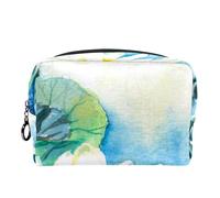 Borsa per cosmetici per donna,borsa per trucco piccola per borsa,fiore di loto bianco,Borsa per cosmetici da viaggio,Custodia per il trucco