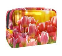Borsa per cosmetici per donna,borsa per trucco piccola per borsa,fiori di tulipano colorati,Borsa per cosmetici da viaggio,Custodia per il trucco