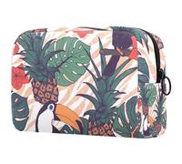 Borsa per cosmetici per donna,borsa per trucco piccola per borsa,fiori tropicali tucano ananas,Borsa per cosmetici da viaggio,Custodia per il trucco