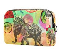 Borsa per cosmetici per donna,borsa per trucco piccola per borsa,frutta dell'elefante dell'acquerello,Borsa per cosmetici da viaggio,Custodia per il trucco