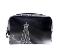 Borsa per cosmetici per donna,borsa per trucco piccola per borsa,fulmine cielo torre eiffel,Borsa per cosmetici da viaggio,Custodia per il trucco