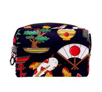 Borsa per cosmetici per donna,borsa per trucco piccola per borsa,giappone tradizionale viaggio doodle,Borsa per cosmetici da viaggio,Custodia per il trucco