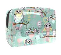 Borsa per cosmetici per donna,borsa per trucco piccola per borsa,gufi colorati dei cartoni animati,Borsa per cosmetici da viaggio,Custodia per il trucco