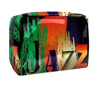 Borsa per cosmetici per donna,borsa per trucco piccola per borsa,jazz retrò graffiti colorati,Borsa per cosmetici da viaggio,Custodia per il trucco