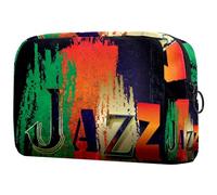 Borsa per cosmetici per donna,borsa per trucco piccola per borsa,jazz retrò graffiti colorati,Borsa per cosmetici da viaggio,Custodia per il trucco