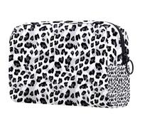 Borsa per cosmetici per donna,borsa per trucco piccola per borsa,leopardo grigio bianco e nero,Borsa per cosmetici da viaggio,Custodia per il trucco