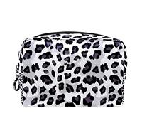 Borsa per cosmetici per donna,borsa per trucco piccola per borsa,leopardo grigio bianco e nero,Borsa per cosmetici da viaggio,Custodia per il trucco