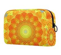 Borsa per cosmetici per donna,borsa per trucco piccola per borsa,mandala modello giallo astratto,Borsa per cosmetici da viaggio,Custodia per il trucco