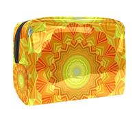 Borsa per cosmetici per donna,borsa per trucco piccola per borsa,mandala modello giallo astratto,Borsa per cosmetici da viaggio,Custodia per il trucco