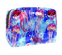 Borsa per cosmetici per donna,borsa per trucco piccola per borsa,medusa del diavolo marino dell'acquerello,Borsa per cosmetici da viaggio,Custodia per il trucco