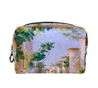 Borsa per cosmetici per donna,borsa per trucco piccola per borsa,modello di architettura retrò,Borsa per cosmetici da viaggio,Custodia per il trucco