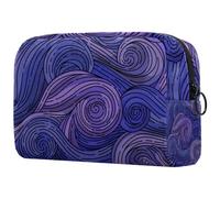 Borsa per cosmetici per donna,borsa per trucco piccola per borsa,modello di turbinio astratto viola,Borsa per cosmetici da viaggio,Custodia per il trucco