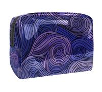 Borsa per cosmetici per donna,borsa per trucco piccola per borsa,modello di turbinio astratto viola,Borsa per cosmetici da viaggio,Custodia per il trucco