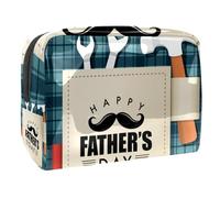 Borsa per cosmetici per donna,borsa per trucco piccola per borsa,modello plaid felice festa del papà,Borsa per cosmetici da viaggio,Custodia per il trucco