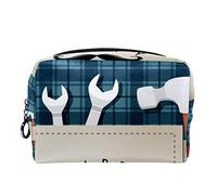 Borsa per cosmetici per donna,borsa per trucco piccola per borsa,modello plaid felice festa del papà,Borsa per cosmetici da viaggio,Custodia per il trucco