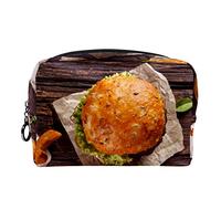 Borsa per cosmetici per donna,borsa per trucco piccola per borsa,patatine fritte di hamburger di cibo,Borsa per cosmetici da viaggio,Custodia per il trucco