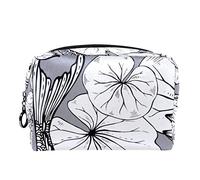 Borsa per cosmetici per donna,borsa per trucco piccola per borsa,pesce koi bianco nero con loto,Borsa per cosmetici da viaggio,Custodia per il trucco