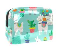 Borsa per cosmetici per donna,borsa per trucco piccola per borsa,pianta colorata e alpaca,Borsa per cosmetici da viaggio,Custodia per il trucco
