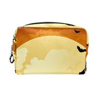 Borsa per cosmetici per donna,borsa per trucco piccola per borsa,pipistrello della luna della zucca di halloween,Borsa per cosmetici da viaggio,Custodia per il trucco