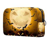 Borsa per cosmetici per donna,borsa per trucco piccola per borsa,pipistrello della luna zucca di halloween,Borsa per cosmetici da viaggio,Custodia per il trucco