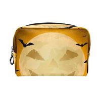 Borsa per cosmetici per donna,borsa per trucco piccola per borsa,pipistrello della luna zucca di halloween,Borsa per cosmetici da viaggio,Custodia per il trucco