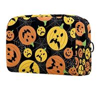 Borsa per cosmetici per donna,borsa per trucco piccola per borsa,ragnatela pipistrello zucca di halloween,Borsa per cosmetici da viaggio,Custodia per il trucco