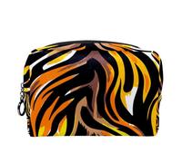 Borsa per cosmetici per donna,borsa per trucco piccola per borsa,struttura astratta della tigre,Borsa per cosmetici da viaggio,Custodia per il trucco