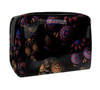 Borsa per cosmetici per donna,borsa per trucco piccola per borsa,teschio di zucchero in stile etnico,Borsa per cosmetici da viaggio,Custodia per il trucco
