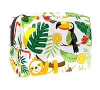 Borsa per cosmetici per donna,borsa per trucco piccola per borsa,tucano bradipo tropicale,Borsa per cosmetici da viaggio,Custodia per il trucco