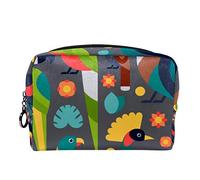 Borsa per cosmetici per donna,borsa per trucco piccola per borsa,uccello tucano pappagallo colorato,Borsa per cosmetici da viaggio,Custodia per il trucco