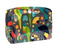 Borsa per cosmetici per donna,borsa per trucco piccola per borsa,uccello tucano pappagallo colorato,Borsa per cosmetici da viaggio,Custodia per il trucco