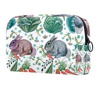 Borsa per cosmetici per donna,borsa per trucco piccola per borsa,Verdure e Conigli,Borsa per cosmetici da viaggio,Custodia per il trucco