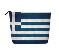Borsa per cosmetici stampata con bandiera greca, borsa da toilette da donna, adatta per viaggi di piacere e per la conservazione quotidiana.