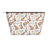 Borsa per cosmetici trapezoidale con divertente disegno di un canguro dello zoo, trousse per il trucco, trousse grande, organizer per ufficio e viaggi.